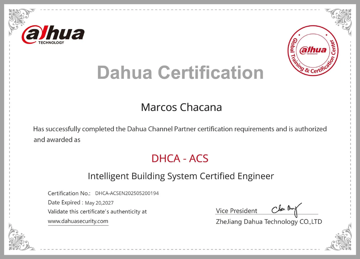 Certificación Dahua DHCA ACS